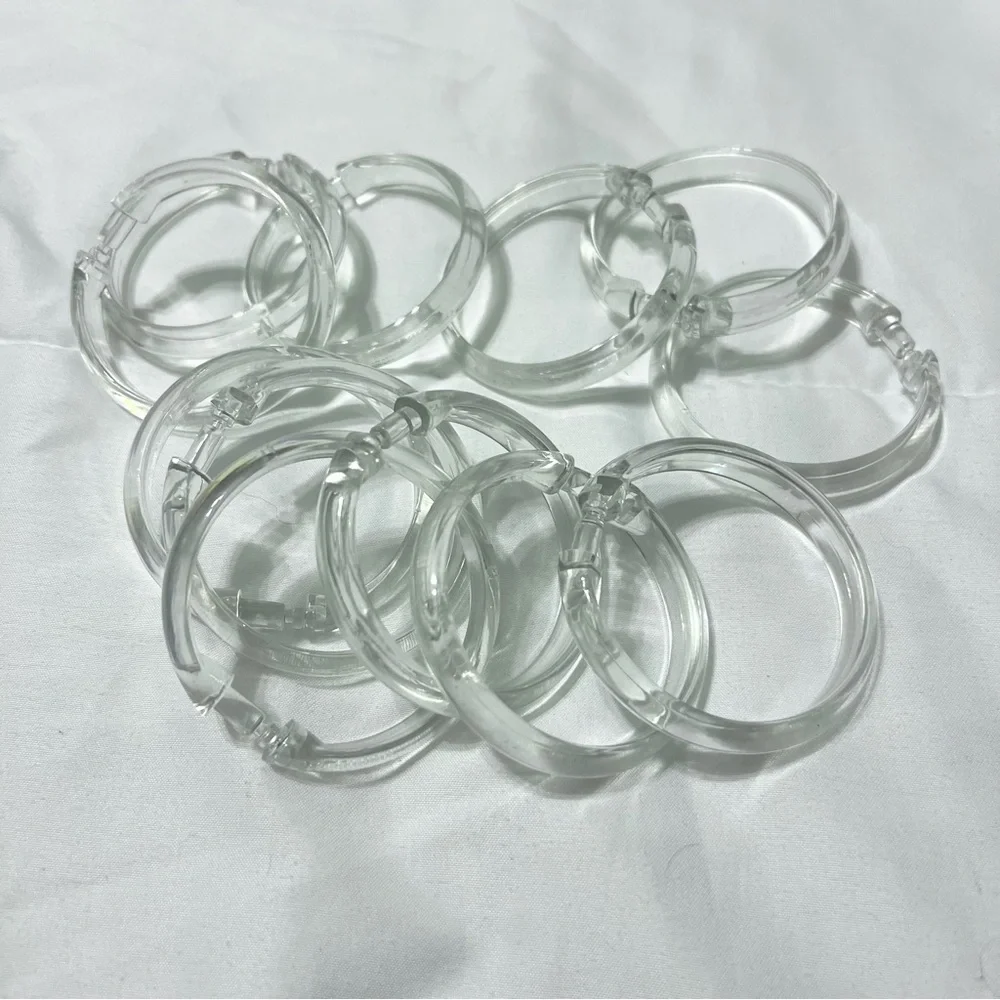 Clear Plastic Shower Curtain Rings Set of 12